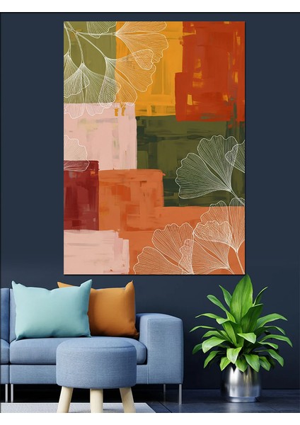 Soyut Renkli Geometrik Bloklar Dekoratif Kanvas - Mdf Ahşap Tablo fiyatları