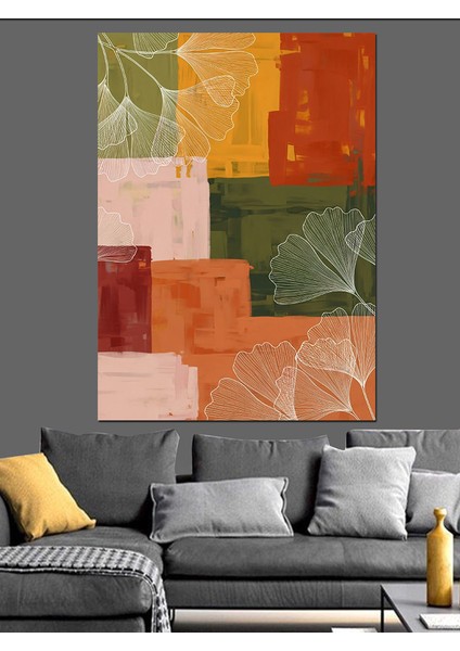 Soyut Renkli Geometrik Bloklar Dekoratif Kanvas - Mdf Ahşap Tablo indirimleri