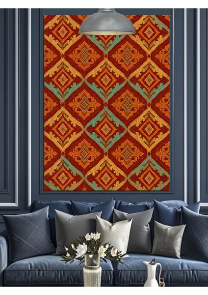 Etnik Geometrik Desen Sanatı Dekoratif Kanvas - Mdf Ahşap Tablo fırsatları