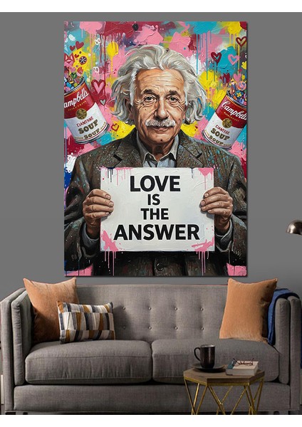 Aşk Cevaptır Posteri Dekoratif Kanvas - Mdf Ahşap Tablo fiyatları