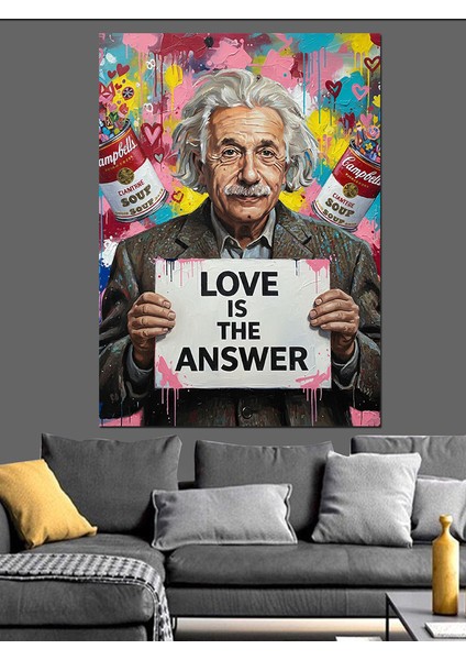 Aşk Cevaptır Posteri Dekoratif Kanvas - Mdf Ahşap Tablo modelleri