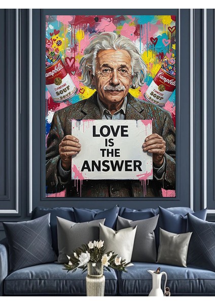 Aşk Cevaptır Posteri Dekoratif Kanvas - Mdf Ahşap Tablo fırsatları