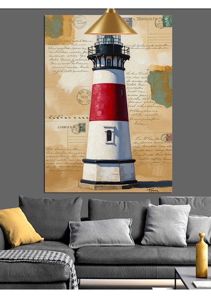 Deniz Feneri Rustik Sanat Dekoratif Kanvas - Mdf Ahşap Tablo