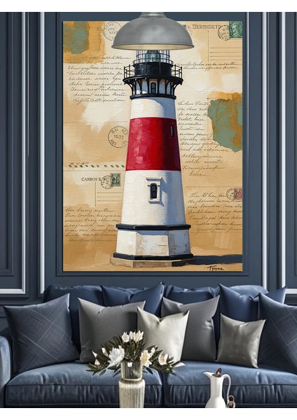 Deniz Feneri Rustik Sanat Dekoratif Kanvas - Mdf Ahşap Tablo fiyatları
