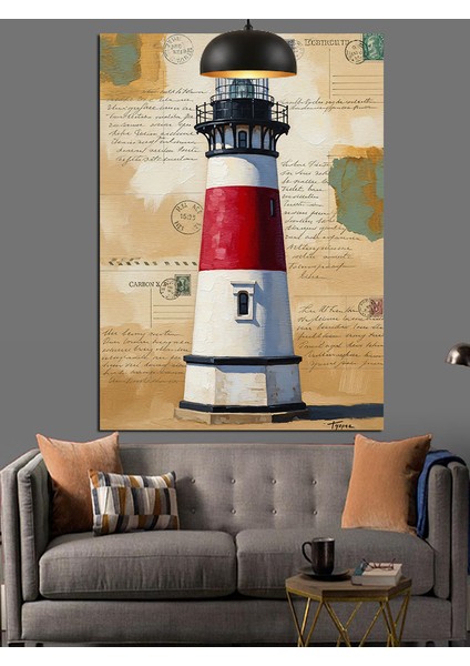Deniz Feneri Rustik Sanat Dekoratif Kanvas - Mdf Ahşap Tablo modelleri