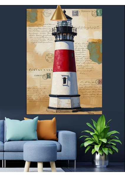Deniz Feneri Rustik Sanat Dekoratif Kanvas - Mdf Ahşap Tablo fırsatları