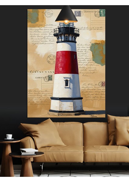 Deniz Feneri Rustik Sanat Dekoratif Kanvas - Mdf Ahşap Tablo indirimleri