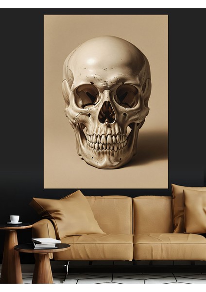 Beyaz Kurukafa Kafa Sanatı Dekoratif Kanvas - Mdf Ahşap Tablo modelleri