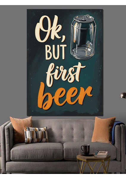 Ilk Bira Komik Afiş Dekoratif Kanvas - Mdf Ahşap Tablo fırsatları