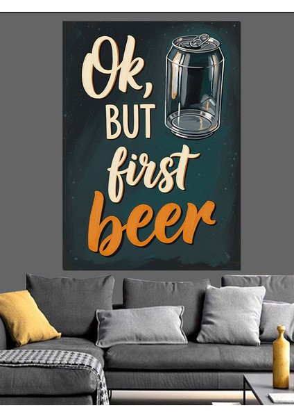 Ilk Bira Komik Afiş Dekoratif Kanvas - Mdf Ahşap Tablo indirimleri