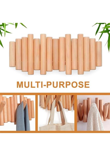 Duvara Monte Raf Katlanır Kancalar ile Modern Ahşap Raf Katları Şemsiyeleri Havlu ve Önlükleri Asmak Için Mükemmel (Yurt Dışından) fırsatları