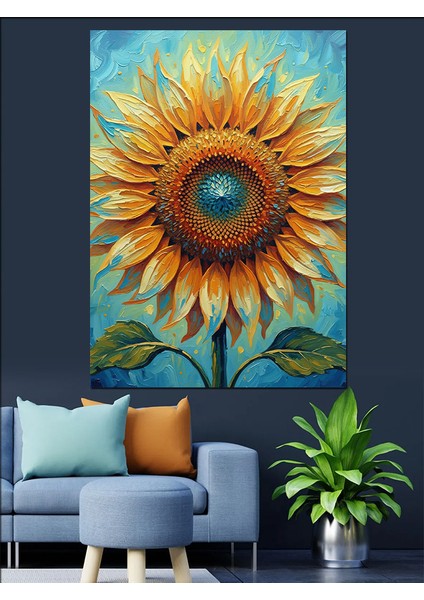 Ayçiçeği Parlak Renkler Sanatı Dekoratif Kanvas - Mdf Ahşap Tablo fiyatları