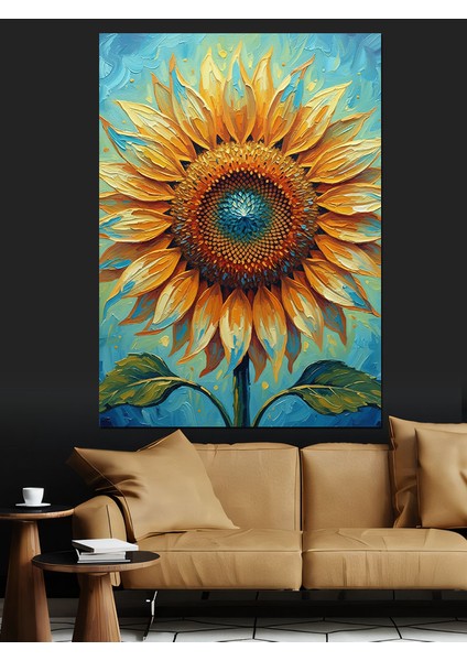 Ayçiçeği Parlak Renkler Sanatı Dekoratif Kanvas - Mdf Ahşap Tablo modelleri
