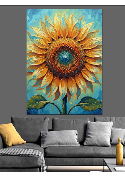 Ayçiçeği Parlak Renkler Sanatı Dekoratif Kanvas - Mdf Ahşap Tablo indirimleri