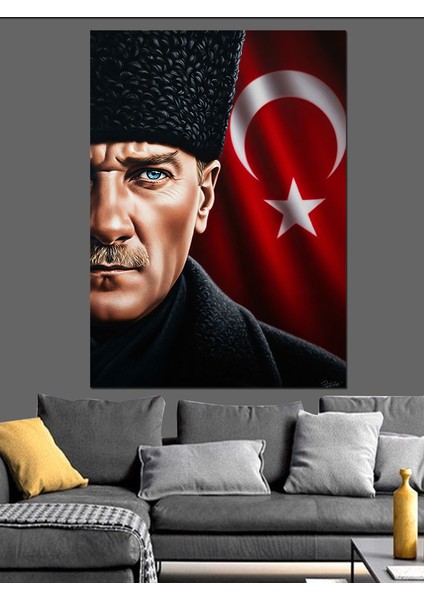 Kırmızı Türk Bayrağı Atatürk Dekoratif Kanvas - Mdf Ahşap Tablo modelleri