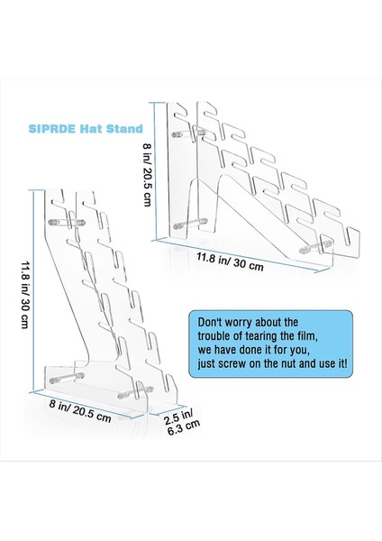 Beyzbol Şapkası Için Akrilik Şapka Rafı Duvar Montajı Veya Ayağa Kalkma Akrilik Şapka Ekranı ve Yatak Odası Dolap Şifoniyer Için Depolama (Yurt Dışından) fiyatları