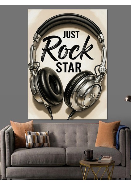 Müzik Dinle Kulaklık Posteri Dekoratif Kanvas - Mdf Ahşap Tablo fırsatları