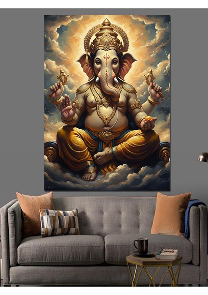 Fil Başı Tanrı Figürü Dekoratif Kanvas - Mdf Ahşap Tablo modelleri