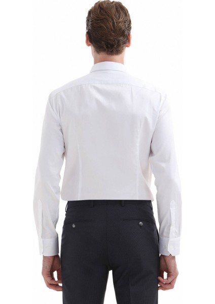 Beyaz Düz Super Slm Fit Dokuma Klasik %100 Pamuk Gömlek fırsatları