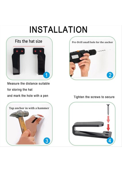 3 Çift Şapka Rafı Şapka Kancaları Duvar Şapkası Tutucu Şapka Ekran Güçlü Şapka Askı Braketi Şeffaf (Yurt Dışından) fiyatları