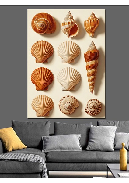 Deniz Kabukları Deniz Teması Dekoratif Kanvas - Mdf Ahşap Tablo fırsatları