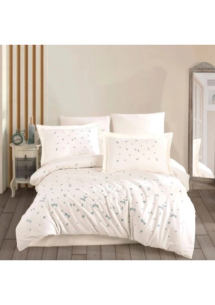 Hobby Çift Kişilik Poplin Premium Nakışlı Nevresim Spring Krem fırsatları