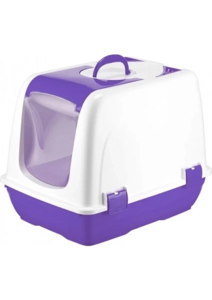 Mikopet Küçük Kapalı Kedi Tuvaleti Mor