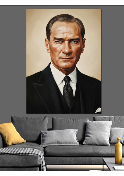 Mustafa Kemal Atatürk Portresi Dekoratif Kanvas - Mdf Ahşap Tablo fiyatları