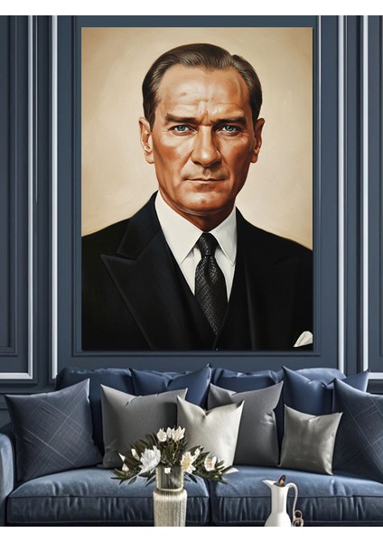 Mustafa Kemal Atatürk Portresi Dekoratif Kanvas - Mdf Ahşap Tablo modelleri