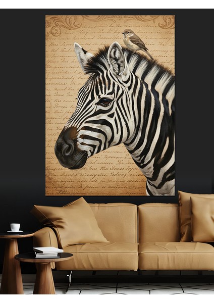 Siyah Beyaz Zebra Portresi Dekoratif Kanvas - Mdf Ahşap Tablo indirimleri