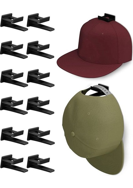 10 Adet Kendi Kendine Yapışkan Beyzbol Şapkası Kancalar Duvar Monte Şapkalar Organizatör Tutucuları Kapı Duvarı Dolap Depolama Askısı Siyah (Yurt Dışından) fiyatları