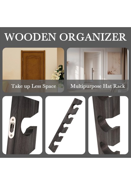 Beyzbol Şapkası Için Ahşap Şapka Askısı Ev Dekoru Alan Tasarrufu Alan Tasarruflu Ahşap Organizatör Ekran Raf Siyah (Yurt Dışından) indirimleri