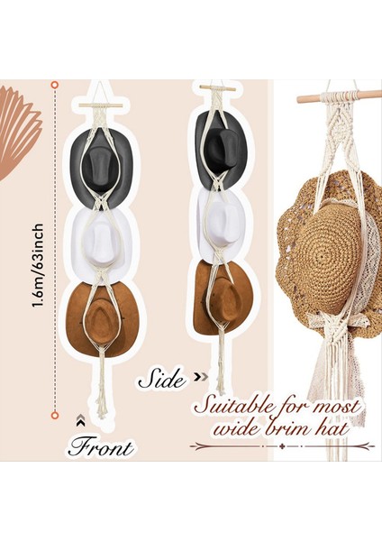 Şapka Askıları Boho Şapka Raf Şapka Askısı Kapının Arkası Şapka Organizatör Asılı Şapka Dekorasyonu 3 Katman (Yurt Dışından) fırsatları
