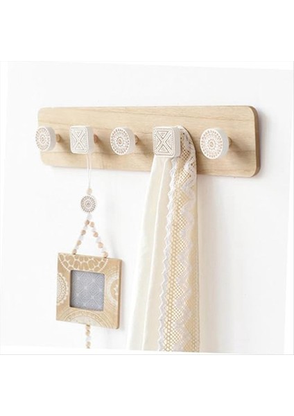 Duvara Monte Palto Rafı Giriş Yolu Asılı Ceket Rafı Ceket Eşarp Torba Havlu Için 5 Kanca Rayı ile Ahşap Ceket Rafı (Yurt Dışından) indirimleri