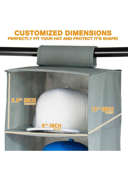 2x Şapka Rafı 10 Raf Asma Dolap Şapkası Organizatörü Şapka Depolama - Kapaklarınızı Koruyun ve Onları Durumda Tutun (Yurt Dışından) modelleri