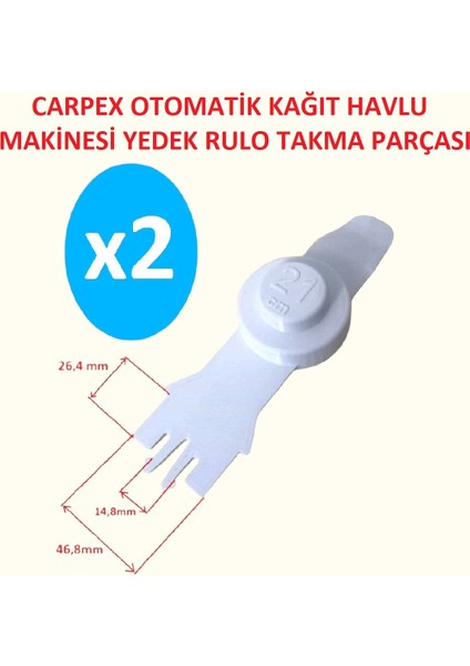 Carpeks, Diversey Otomatik Kağıt Havlu Dispanseri Yedek Parça Beyaz 2 Adet