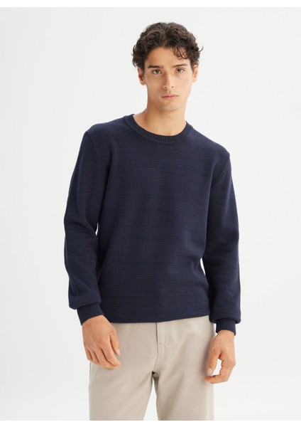 Bisiklet Yaka Regular Fit Lacivert Erkek Kazak L2520373410 Lacivert Kazak