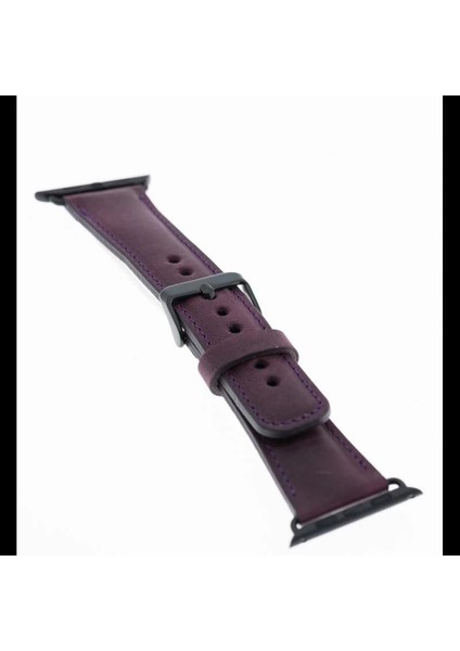 Apple Watch Uyumlu Deri Kordon 38-40-41MM G7 Mor modelleri
