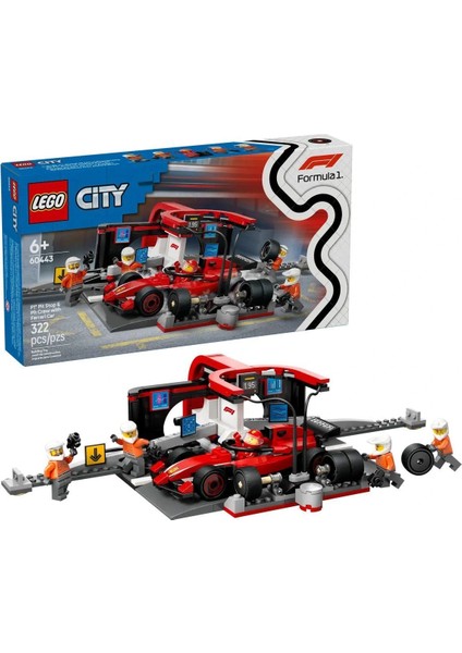 60443 LEGO City Ferrari F1 Pit Stop ve Pit Ekibi 322 Parça +6 Yaş indirimleri