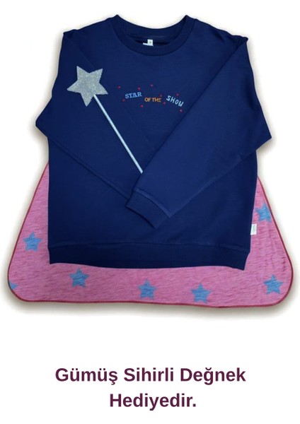 Pelerin Detaylı Sweatshirt - Gece Mavisi fırsatları