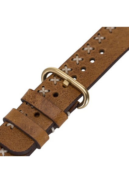 Apple Watch Uyumlu Deri Kordon 42-44-45MM Aqua V18 Taba fırsatları