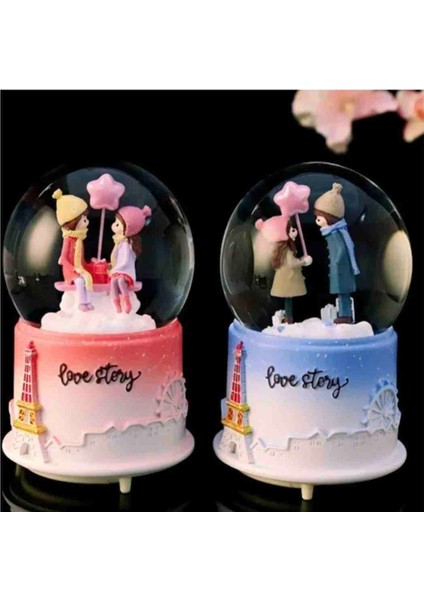 Orta Boy Kar Küre Hediyelik Müzikli Işıklı