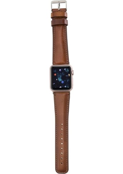 Apple Watch Uyumlu Deri Kordon 42-44-45MM RST2EF Taba modelleri
