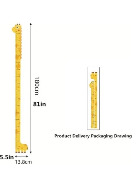 Sevimli Sarı Zürafa Boy Ölçüsü Sticker fırsatları