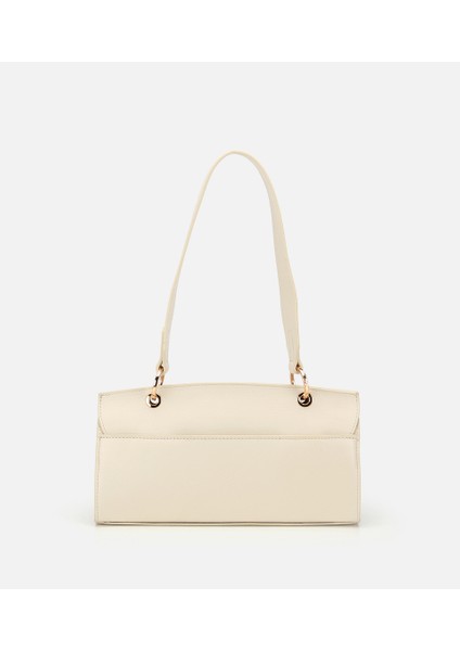 03CAH316340A400 KADIN Deri Ekru Kilit Detaylı Omuz Çantası