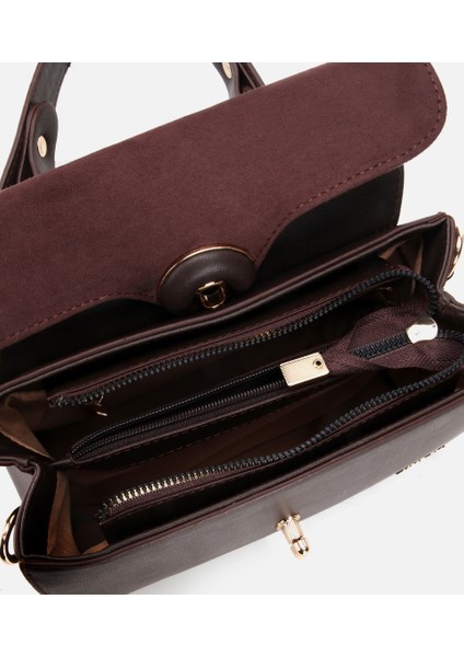 03CAH317140A480 KADIN Kahverengi Kilit Detaylı Omuz Çantası