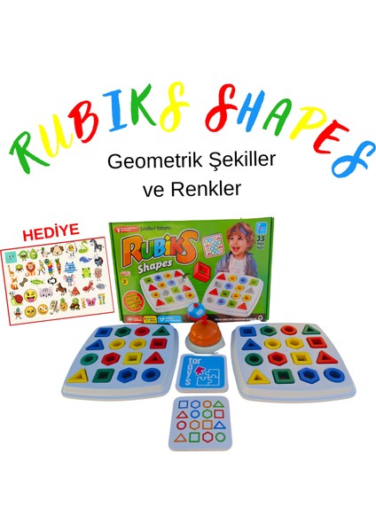 Rubiks Shapes - Geometrik Şekiller ve Renkler Montessori Zeka Oyunu - 2 Kişilik