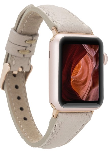 Apple Watch Uyumlu Deri Kordon 38-40-41MM Slim Erc3 Bej indirimleri