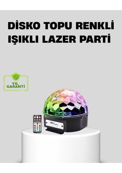 Ritim Hassasiyetli Bluetooth Hoparlörlü Disko Işığı Döner LED Efektli