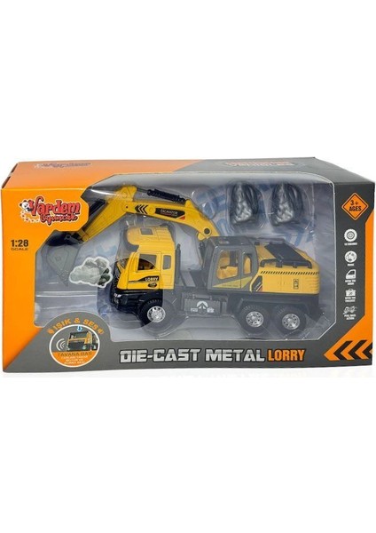 AA992-01AB Çek Bırak Işıklı ve Sesli 1:28 Kamyon Ekskavatör / Beton Mikseri fiyatları